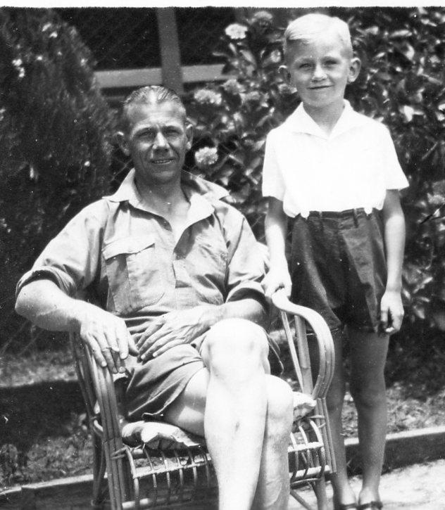 My father in about 1942 with a young Junior