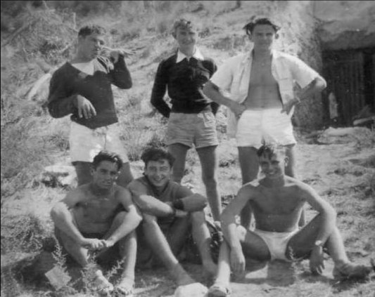 Rottnest - Easter 1952 - Standing: Wilf, me, Dave Sitting: Ernie, Alan, Jim