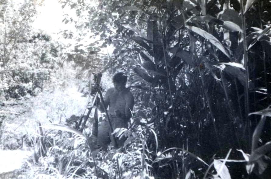 Peter Frodsham observing a traverse station