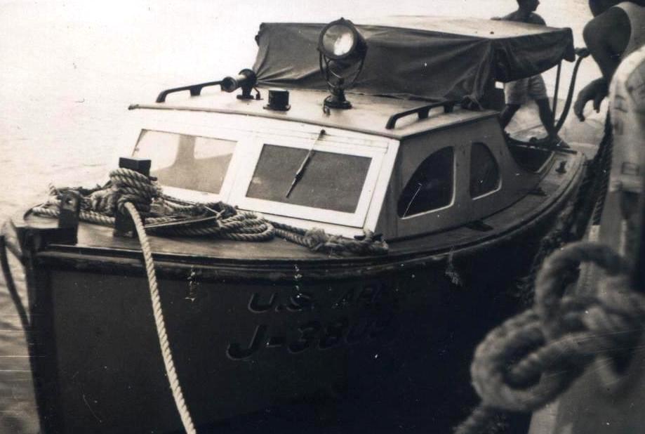 J Boat about to be lowered