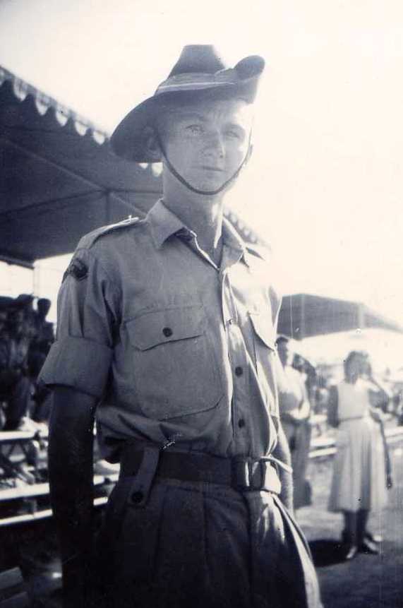 The young soldier at the Wagga swimming pool