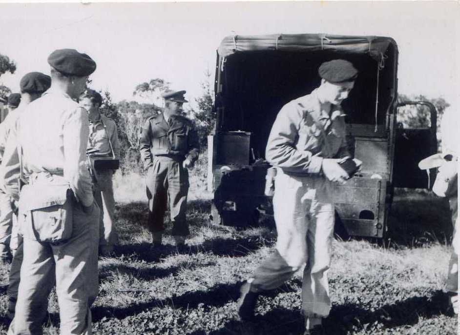 And arrival in the valley. From left –Steve Rose, WO2 Alex Pond (Puddles), Bob Thompson