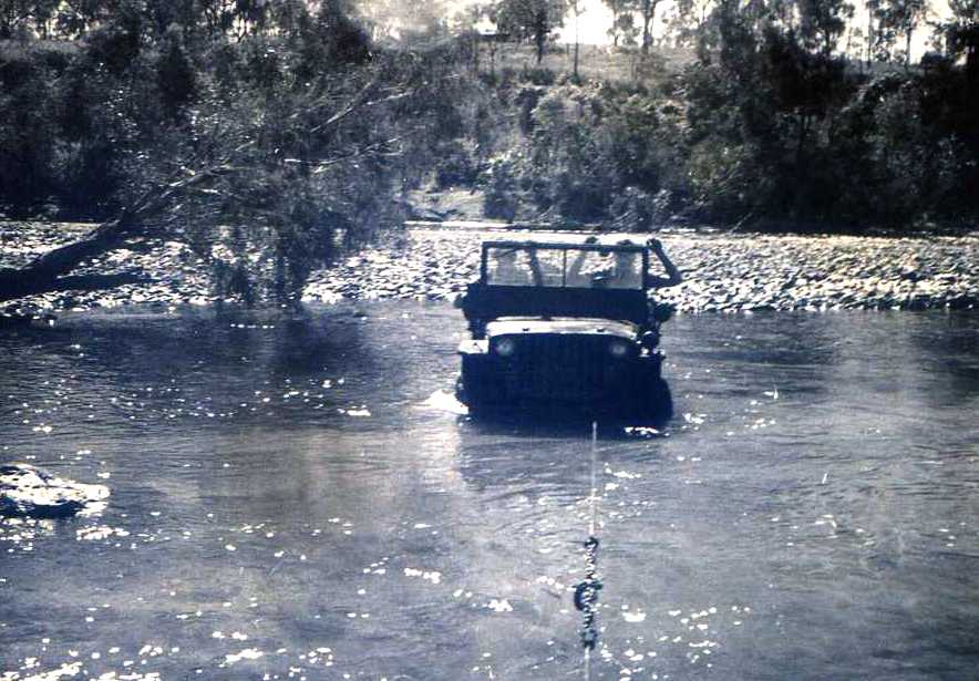 Crossing the Hautin – note the winch rope
