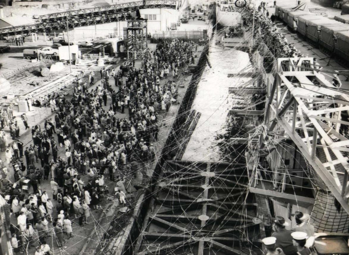 Sergeant Stan Campbell and Sapper Brian Firns escort our stores and equipment to Vung Tau, SouthVietnam (Stan and Brian circled – centre top)