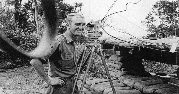Corporal Brian Firns on cantonment survey.