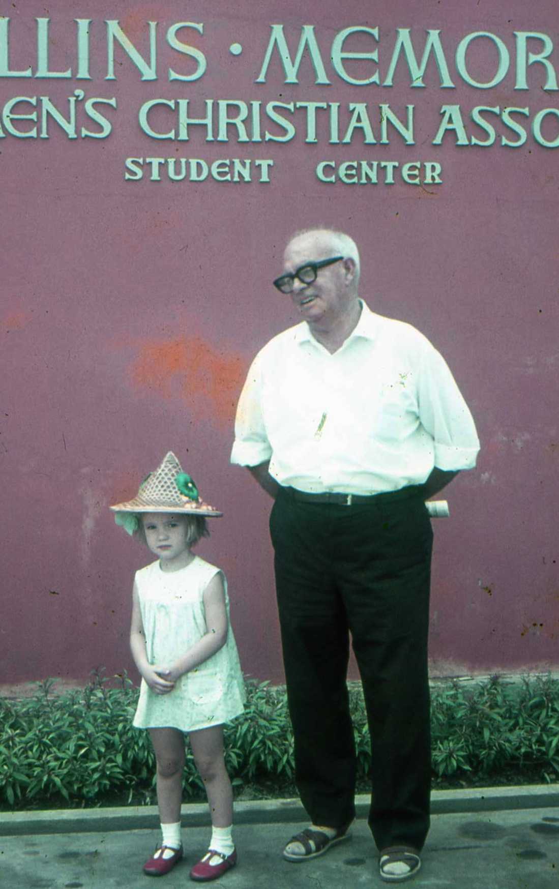 Sarah with Grandpa in Bangkok
