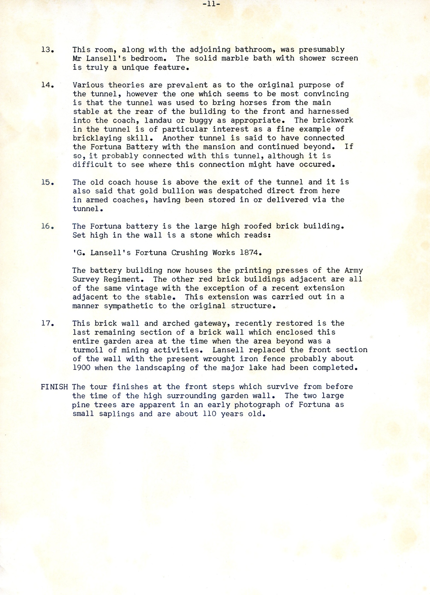 The publication below with the title *‘Lansell’s Fortuna’* was created for the commencement of the regular tours of Fortuna Villa described in the forgoing text (Open Days and their Successor – page 8