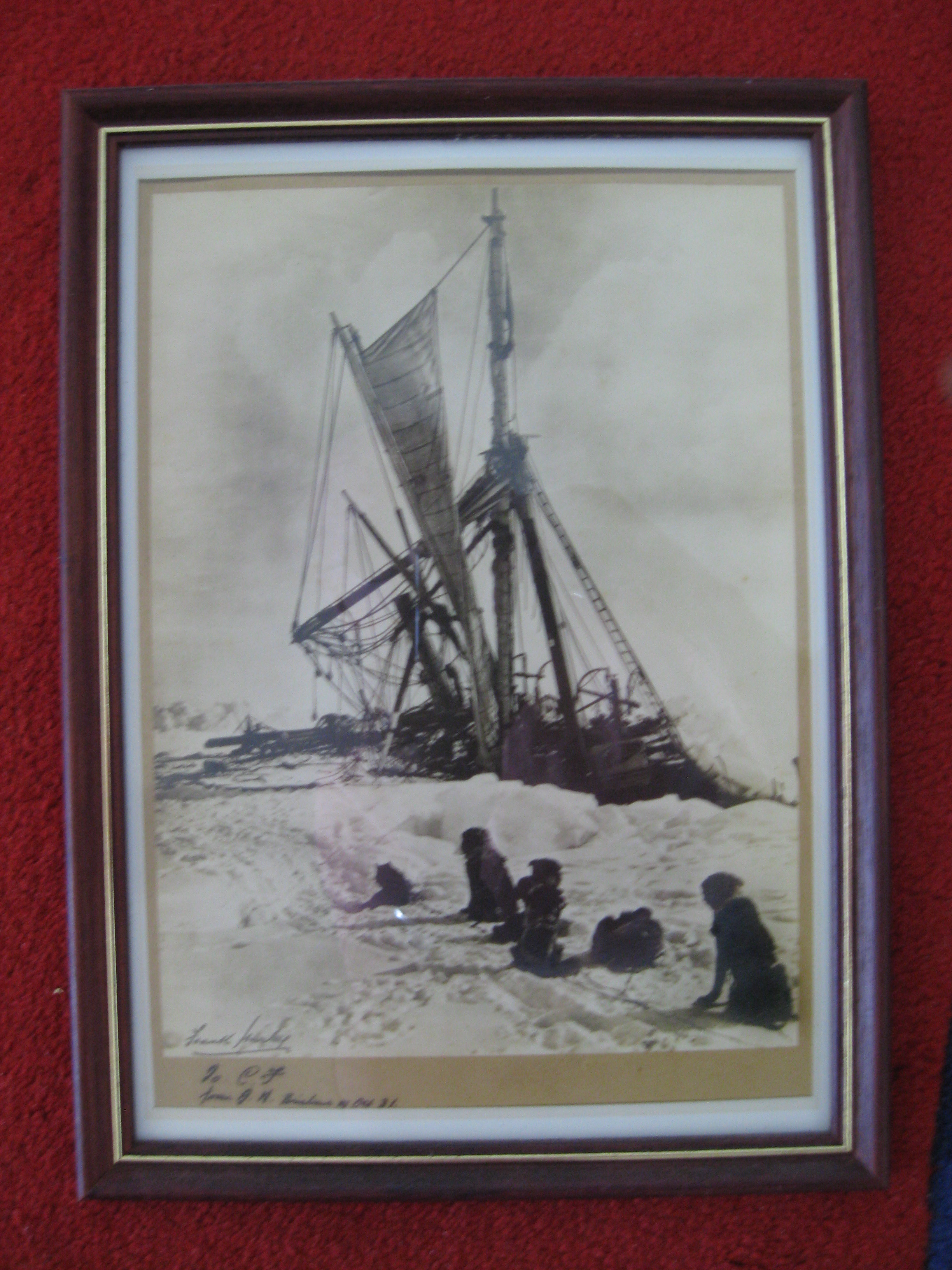 The Hurley print of the Endurance being crushed by the pack ice
