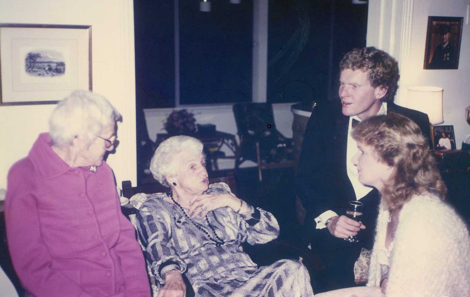 From left to right – Molly Skitch, Christina Ryan with John and Jennifer White. Probably Sarah’s 21st Birthday August 1986. This is the only photo I have of Molly.